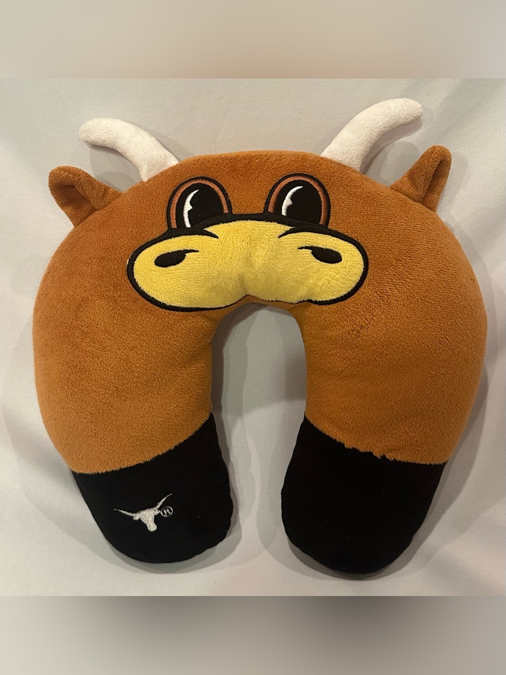 MascotWear Texas Longhorn Plush Travel Neck Pillow